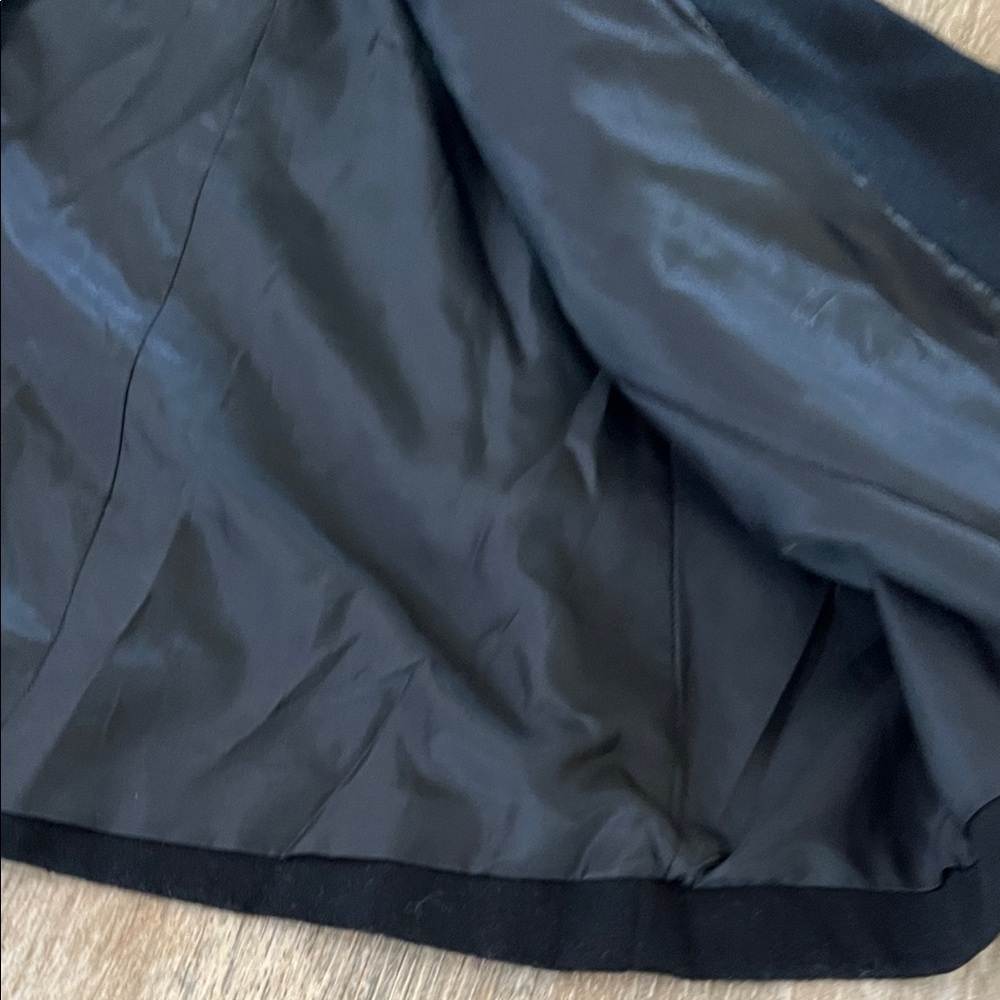 Tahari Black Pea Coat with Faux Fur Collar Sz 10 - NEW - Picture 6 of 8